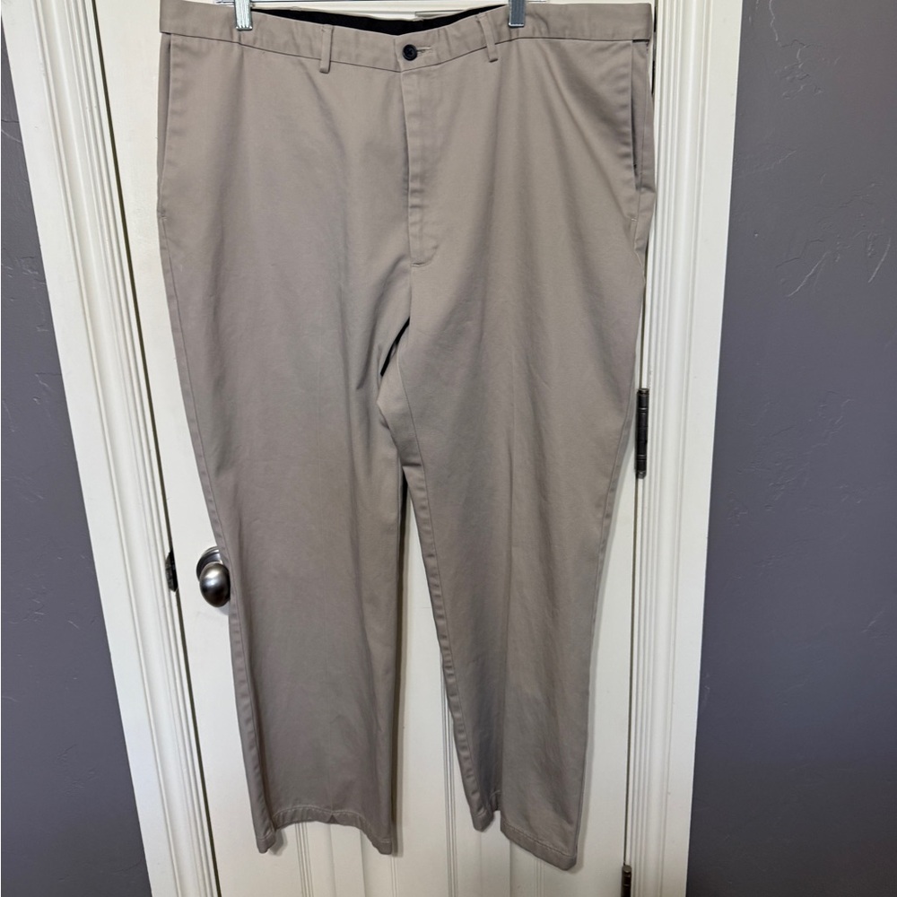 Haggar Straight-Leg Chinos in Light Taupe
